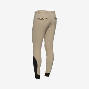 Culotte d'équitation taille haute pour femme, longueur intégrale, extensible dans quatre directions, couleur unie, avec poches et fermeture boutonnée - Product Image 1