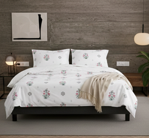 Drap de lit en coton 100% rayé de luxe, taille king, 93x108, tissu non tissé doux, absorbant l'humidité, résistant aux plis, 130GSM, durable - Product Image 1