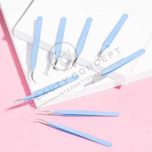<b>Top</b> Grade Professional Fine Point Stainless Steel Eyelash Tweezers Precision Lash Extension Tweezers Lash Applicator <b>Tools</b> - Product Image 5