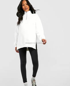 Insigne personnalisé OEM avant de haute qualité 100% coton éponge française universitaire surdimensionné Pilates Yoga col montant réversible pour femmes - Product Image 4