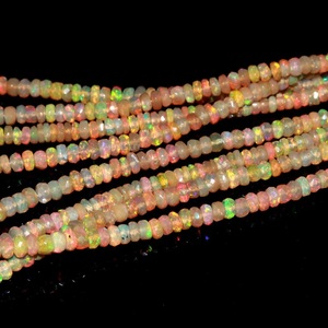 38 Carat Ethiopia Opal <b>Bead</b> 5mm Faceted Rondelle Fire Opal <b>Stone</b> <b>Beads</b> for Strands Necklaces or Other Jewelry Pieces - Product Image 3