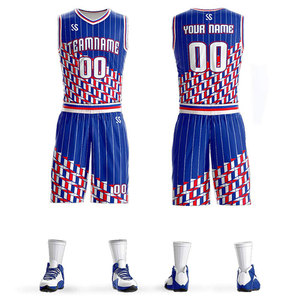 Uniforme de basket-ball tendance avec ensembles imprimés de logo personnalisé nom de l'équipe de sublimation cousu dessus - Product Image 1