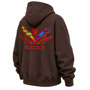 เสื้อฮู้ดโอเวอร์ไซส์สีน้ำตาลสำหรับทุกเพศ  แบบสวมใส่สบายสำหรับฤดูหนาว มีกระเป๋าหน้าปักลาย สไตล์ลำลองแนวสตรีทแวร์ - Product Image 5