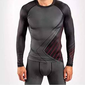 Chemises de gymnastique à compression à manches longues personnalisées BJJ Rash guard MMA sublimé Rash Guard pour hommes - Product Image 1