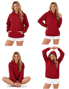 Sudadera con Capucha Extra Grande para Mujer, Forrada de Felpa, Sudadera Larga de Algodón, Talla Grande, Ropa de Calle de Invierno, Servicio OEM, Nuevo Diseño - Product Image 4