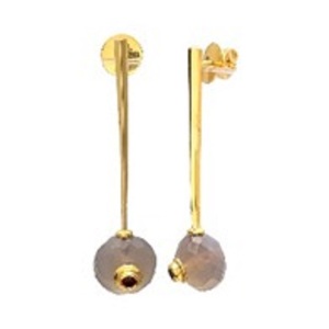 Pendientes de plata de ley 925 con gema de calcedonia y granate, novedad - Product Image 1