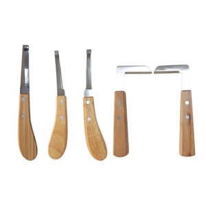 DEBONAIRII Sustainable Reusable Stainless Steel Veterinary Surgical Hoof <b>Knives</b> Syringes Set Wooden Handle for Dogs Made - Product Image 3