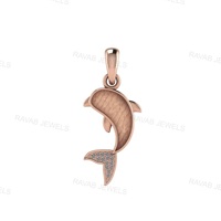 Bonne qualité 925 Sterling argent massif dauphin Zircon pendentif à breloque personnalisé Simple bijoux mignon Animal Design pour cadeau d'anniversaire