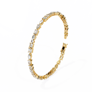 กำไลข้อมือเพชรแบบกำหนดเองสำหรับผู้หญิง ขนาด 6 นิ้ว ทองคำแท้ 14k 18k สีขาว ชมพู เหลือง เพชรเลี้ยงในห้องปฏิบัติการ ได้รับการรับรองจาก IGI - Product Image 4