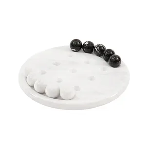 white Marble board with black and white marble balls perfect Tic-Tac-<b>Toe</b> Game best design and quality for child <b>by</b> Target World - Product Image 4