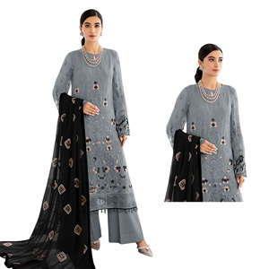 Colección de Trajes Salwar Kameez Pakistaníes de Diseñador, Cosidos en Tela de Lujo con Bordado, para Mujer, Uso Diario, Comodidad para Fiestas - Product Image 6