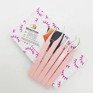 Pinzas de extensión de pestañas de acero inoxidable de alta calidad personalizadas Punta puntiaguda profesional Etiqueta privada Recubrimiento de color personalizado - Product Image 1