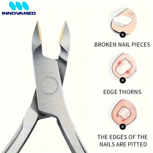 Tondeuse à cuticules en acier inoxydable de haute qualité avec lames de précision Poignée antidérapante pour pince podiatrique pour le soin des ongles - Product Image 6