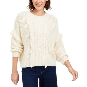 Maglione Beige a Maniche Lunghe con Collo Gioiello per Donna Sage the Label, Casual, Avorio, per l'Inverno - Taglia Media - Product Image 1