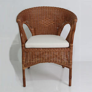 Reddish Rattan Armchair Outdoor Wicker <b>Chair</b> <b>Cushion</b> Eco-Friendly Durable Modern Patio Lounge Seating for Resort <b>Dining</b> Park - Product Image 2
