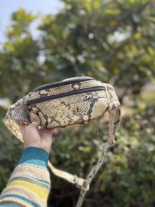 Ceinture de poche en cuir véritable imprimé serpent, tendance, sac à main de voyage, python, facile à transporter, ceinture à argent, utilisations multiples, vente la plus chaude - Product Image 3