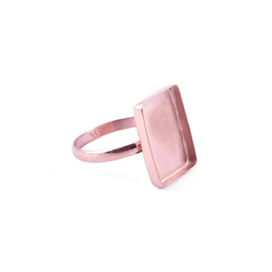 100% Plata de Ley 925 7-30 MM Rectángulo Collet Cup Anillos Chapado en oro Anillos Buena fundición de metal Bisel Cup Joyería hecha a mano - Product Image 5