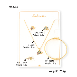 Nyh Olifant Kleurrijke Edelsteen Armbanden Verstelbare Ketting Zirkoon Stud Oorbellen Vergulde Ring Kinderen Sieraden <span class=keywords><strong>Set</strong></span> Voor Meisjes - Product Image 6