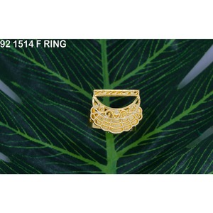 Bague de doigt en or plaqué pour femmes, finition antique, réglable, élégante, nouvelle bague de créateur, traditionnelle, de haute qualité - Product Image 1