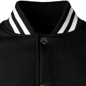 OEM personalizado lienzo Stand Collar Varsity chaqueta al por mayor en blanco de la Universidad de los hombres suéter chaqueta - Product Image 4