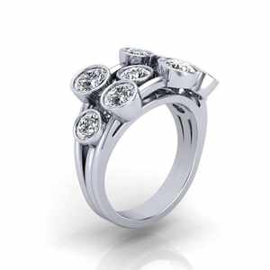 Bague de fiançailles unique en or massif 14 carats sertie de diamants de laboratoire, bague d'anniversaire de mariage, bijoux fins décontractés, cadeau pour femme, argent - Product Image 3