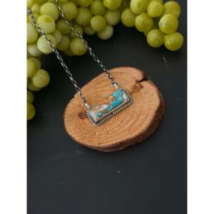 Collar de Barra de Plata de Ley y Turquesa Mohave Johnny Dixon para Regalo - Product Image 3