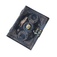 Journal à spirales relié, couverture rigide avec fermeture métallique, pages non lignées, 7 x 5 pouces