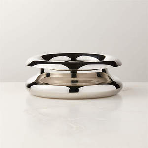 Bol de service moderne en acier inoxydable finition argentée, design luxueux, écologique, lavable, pour la cuisine, la maison, l'hôtel - Product Image 1