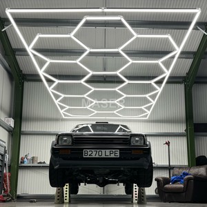 Alimentation AC Dimmable LED Honeycomb Light Luces Exagonales 15 Grille Hex Lights pour Atelier <span class=keywords><strong>Garage</strong></span> Car Wash Home Office - Product Image 5