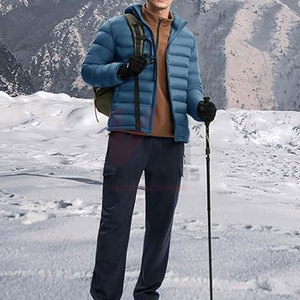 Chaqueta acolchada de invierno informal para hombre, abrigo aislado ligero con capucha desmontable y 4 bolsillos para viajes de trabajo al aire libre - Product Image 5