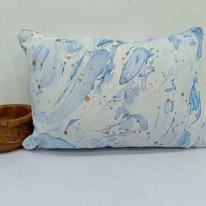 Funda de Cojín Personalizable de Algodón 100% Ecológico de Primera Calidad, Tendencia Actual, Color Aqua con Detalles Metálicos, Estilo Otoñal para Hotel - Product Image 1