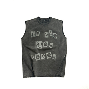 Customized High Quality Heavyweight Muscle Gym <b>Vest</b> T-shirts Men Custom Black <b>Oversized</b> tank <b>Top</b> Sleeveless Tee Shirts - Product Image 1