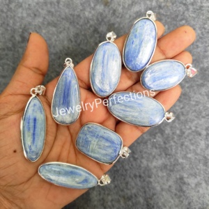 จี้ไคยาไนต์ชุบเงินแฟชั่นทันสมัยจำนวนมากจี้สร้อยคอพร้อมจี้เครื่องราง - Product Image 4