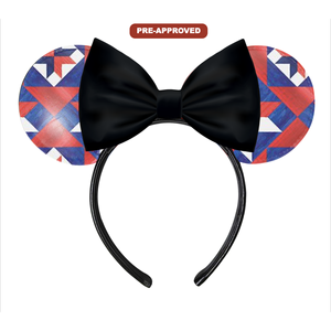 Commande d'usine personnalisée H.E.R. Accessoires Concept : Bandeau en vinyle avec oreilles de souris et nœud, ajustement universel, design direct pour cheveux - Product Image 1