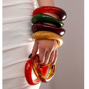 Nueva colección del mejor proveedor indio, brazalete de resina de forma redonda/personalizada moderno, Ángel hecho a mano para mujer, joyería de boda para fiesta - Product Image 2