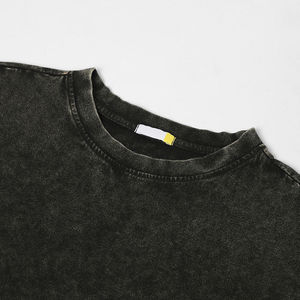 Camiseta de lavado ácido de alta calidad para mujer, diseño corto personalizable, algodón transpirable de talla grande, nuevo estilo, transpirable al por mayor - Product Image 3