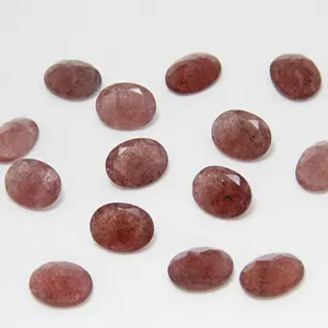 Клубничный кварц, однотонные драгоценные камни, 3x5 мм до 20x30 мм, овальные, редкие кварцевые камни для изготовления ювелирных изделий