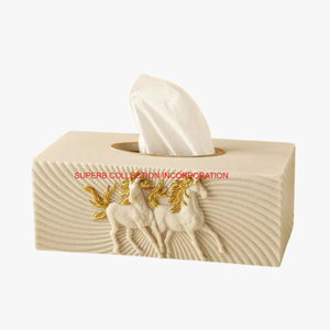 Designer exclusif forme carrée or boîte à mouchoirs en gros maison hôtel Table organisateur de mouchoirs porte-serviettes serviette accessoires - Product Image 2