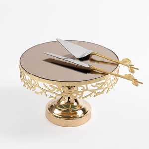 Présentoir à gâteau rond décoratif en métal de luxe pour restaurant, hôtel, mariage à bas prix - Product Image 4