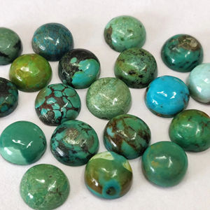 Cabujón redondo turquesa tibetana natural de 5mm de calidad superior-redondo turquesa tibetano Suelto - Product Image 1