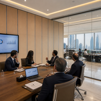 Cloison mobile pour bureau de direction au siège d'entreprise de Doha, avec design à panneaux fins, pour tours d'affaires
