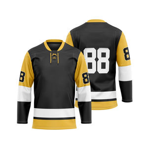 Maillot de hockey sur glace respirant de haute qualité à séchage rapide pour hommes, ensembles imprimés personnalisés confortables en polyester 100% - Product Image 1