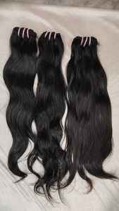 Extensiones de cabello humano Remy 100% ondulado a granel de alta calidad, cabello crudo indio virgen Natural de Color negro - Product Image 6