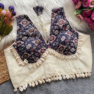 Festival Wear Ajrakh Khadi Coton Avec Shell Blouse Fabricant Et Fournisseur De Surat Au Taux Le Plus Bas - Product Image 6