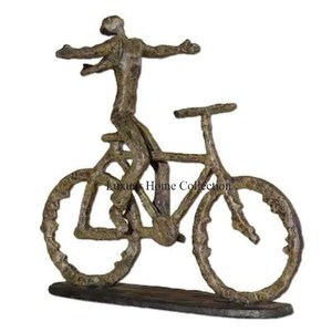 Exclusive Quality Modern Fancy Look Man Sitting on Bicycle Designer Attractive Home and <b>Table</b> <b>Top</b> <b>Decorative</b> Accents Supplies - Product Image 1