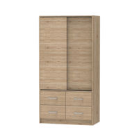 Armoire à vêtements moderne à 2 portes coulissantes en bois, prix d'usine, montage facile, couleur personnalisable, pour atelier, salle à manger, salon, salle de sport