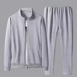 Traje de jogging con logotipo personalizado, chándal de algodón 100%, chándal grueso en blanco, conjunto de pantalones de chándal y Sudadera con capucha Unisex para hombre - Product Image 4