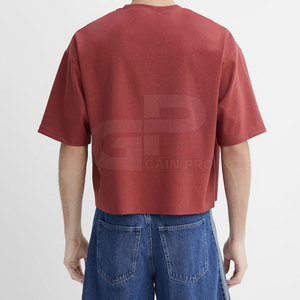 Camiseta Corta de Corte Cuadrado para Hombre con Diseño Moderno de Streetwear, Mangas Anchas, Estructura Relajada y Estilo Urbano a la Moda - Product Image 2
