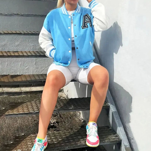 Servicios de OEM Venta caliente Ropa de mujer personalizada Bomber Letterman Béisbol Varsity Chaqueta Mujeres Ropa casual Chaquetas de mujer Varsity - Product Image 3