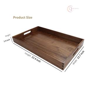 Bandeja de Servir de Madera Maciza de Lujo con Acabado Elegante, Perfecta para Servir Comida, Bebidas y con Fines Decorativos - Product Image 6